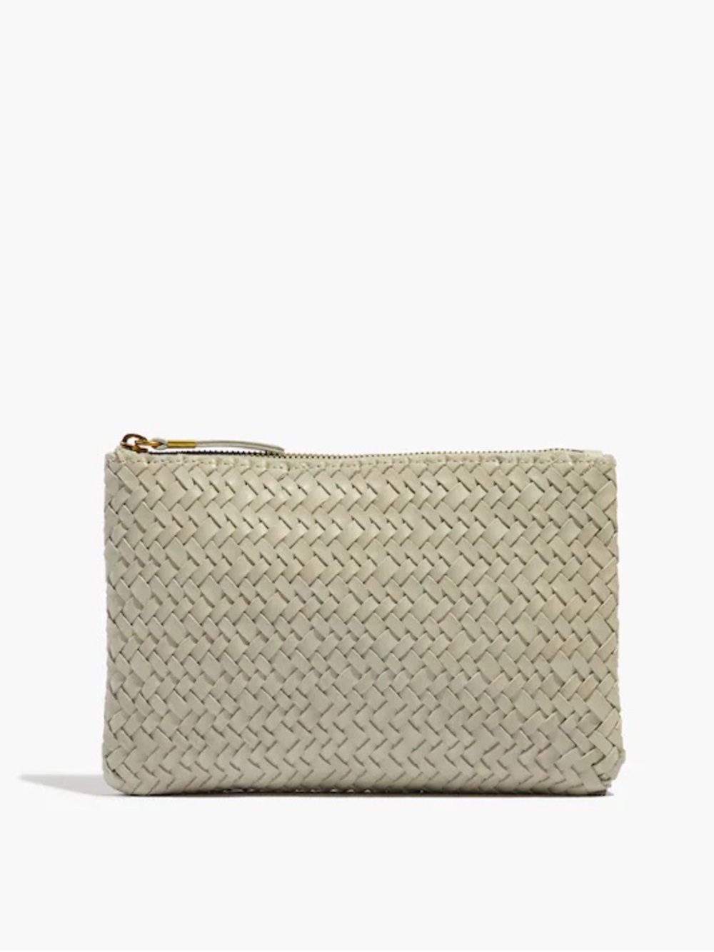 Madewell The Leather Clutch Purse Woven Edition - Ashen Sage